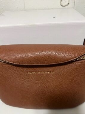 Poppy & Peonies Blush Leather Zip-Top Crossbody